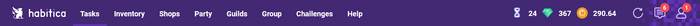 A screenshot of the navbar on the website