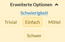 Erweiterte Optionen Schwierigkeit