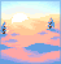 Background snowy sunrise