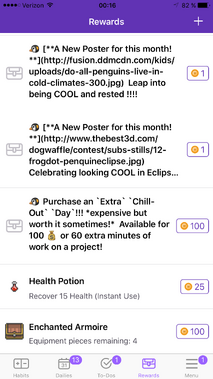 Rewards, Habitica Wiki