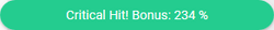 Зеленое уведомление, с надписью: "Критический удар! Бонус: 234%"