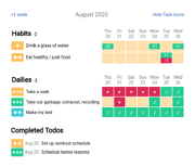 Screenshot of the app UI for Habitica Tracker.
