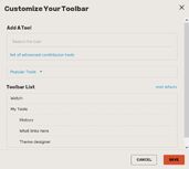 Wiki Toolbar customize dialog
