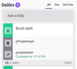 Status view for a shared task