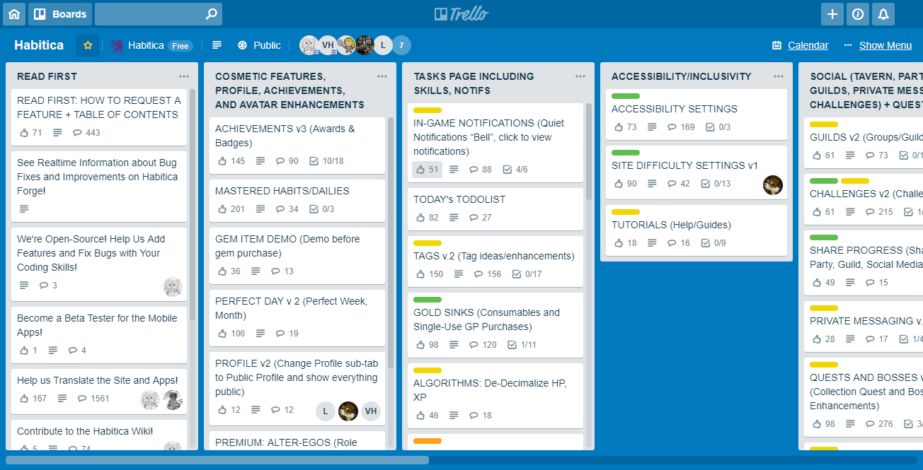 Feature Request Trello board