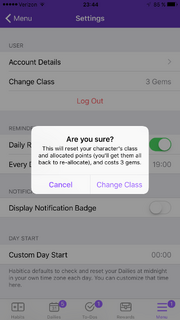 Class Change iOS