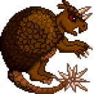 Un armadillo en colère avec une queue piquante.