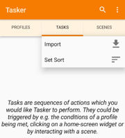 Importing the XML file as a new task