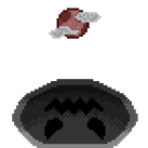 Un monstre sombre sortant du sol.