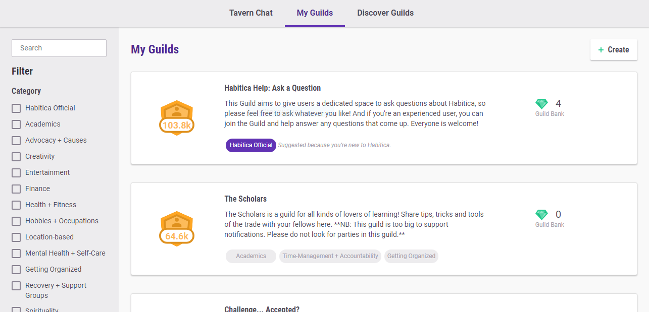 Гильдии | Habitica Вики | Fandom