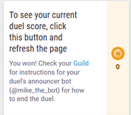 Duel Score button after you've won