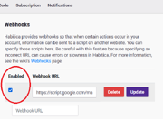 A screenshot showing how to disable a webhook