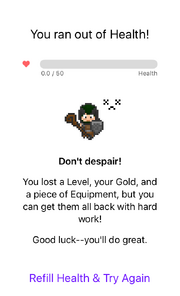 iOS版での死亡通知(英語)
