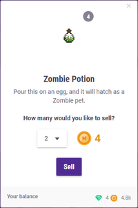 Market sell potion