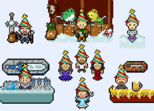 Неигровые персонажи, наряженные для празднования Зимней страны чудес.