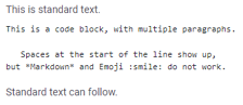 Multi paragraph code block
