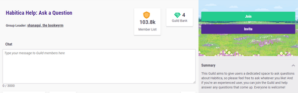 The Habitica Help guild page on the website.