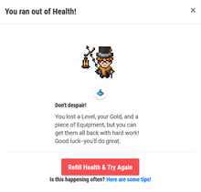The death alert pop-up message