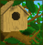 Background giant birdhouse