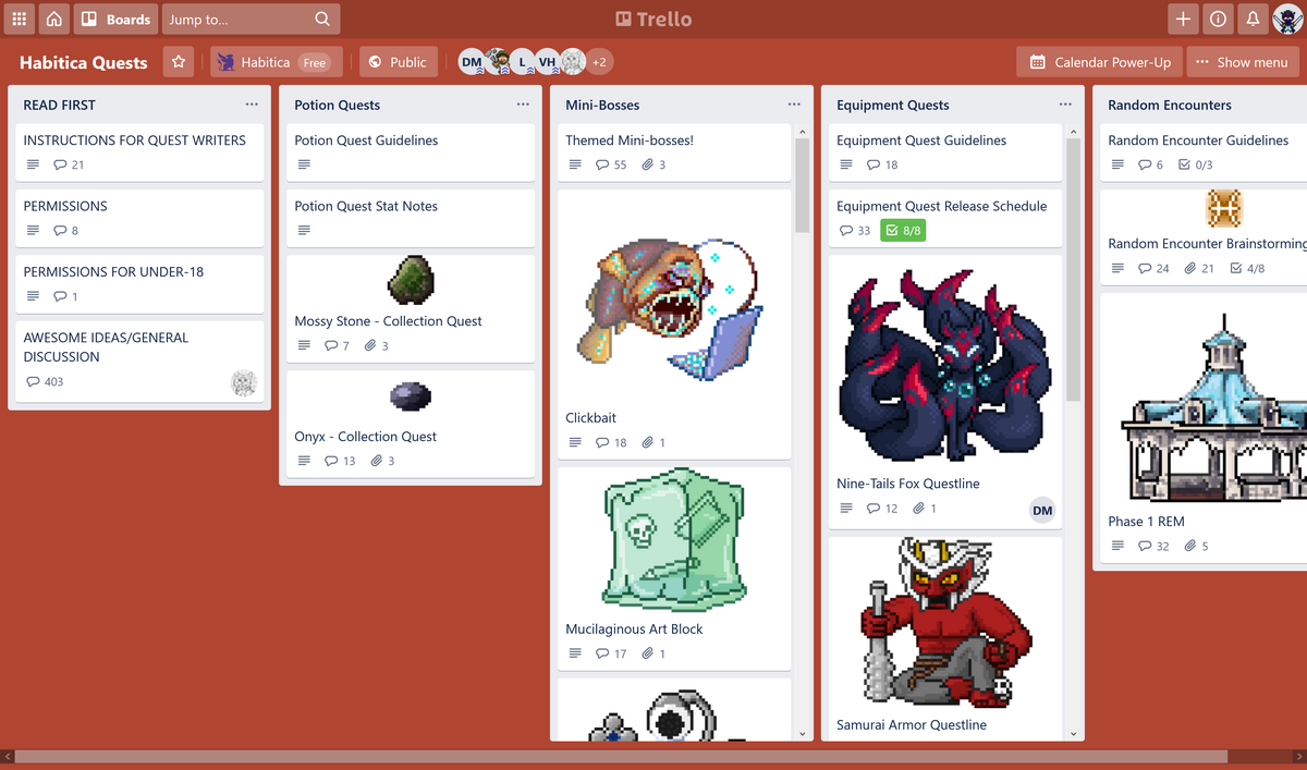 Habitica Pixel Art Trello Board, Habitica Wiki