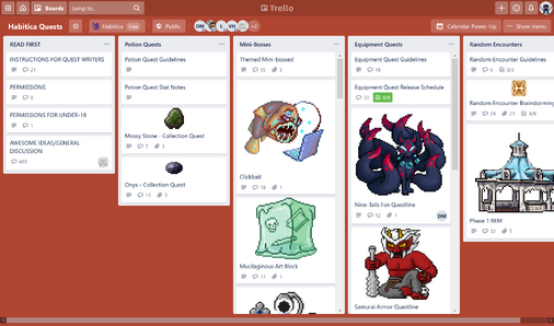 HabitRPG Quests Trello