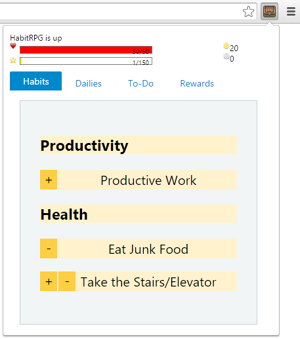 HabitRPG Interactive(Screenshot)