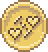 A gold badge containing two hearts.
