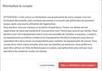 Boîte de dialogue du bouton de Réinitialisation