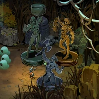 The trophy stands in the Training Ground