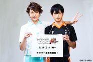 Oikawa and Kageyama promoting the Engeki exhibition