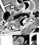 Odebranie yu stopą.jpg (561 KB) Tobio patrzy jak Yu podbija piłkę stopą w meczu z Dateko