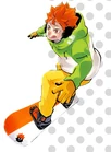 Sketch of Hinata snowboarding