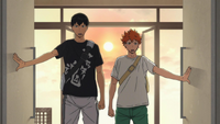 Hinata i kageyama docierają na obóz