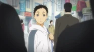 Daichi turning back to watch the Karasuno students walk by