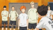 Nishinoya teaches the underclassmen how to receive properly