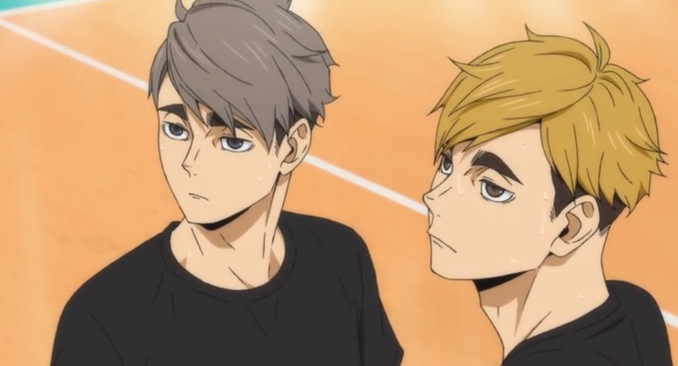 Atsumu and Kageyama starring at each other