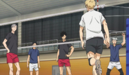 Training with Hinata, Kuroo, Tsukishima, Akaashi, and Bokuto