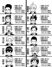 Karasuno's updated statistics.