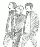 Daichi, Asahi and Sugawara walking together
