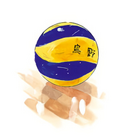 Sketch of a volleyball with the word "Karasuno" on it