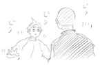 Sugawara's reaction to Tanaka showing up to club with his hair shaved in Chapter 262[3].