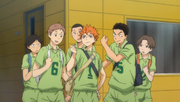 Kōji reassures Hinata that their team would win.