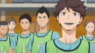 Playing against Karasuno in the practice match