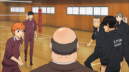 Daichi with the vice-principal's wig on his head