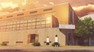 Kageyama and Hinata observing Shiratorizawa's gym from a distance