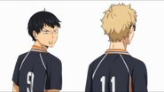 Kageyama struggling to praise Tsukishima.