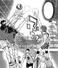 Shōyō wykonuje kiwkę