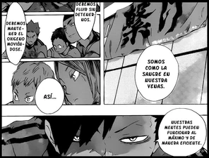 Kuroo recitando el lema del Nekoma