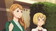 Madoka and Yachi see Kageyama and Hinata off