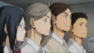 After the Interhigh, Takeda gathers up the third years and tells them to decide wisely if they would rather retire from the club and focus on their studies or continue, reminding them to pick choices that they won't regret in the future